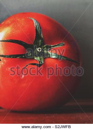 Closeup of red ripe tomato Stock Photo
