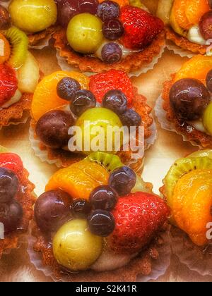Delicious mouth watering fresh and tasty professionally made fruit cups. Stock Photo