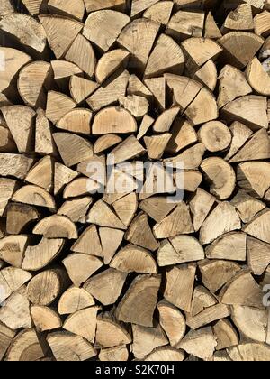 Pile of chopped fire wood. Stock Photo