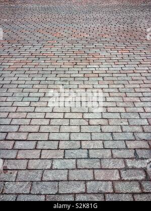 Never ending masonry brick walkway. Stock Photo