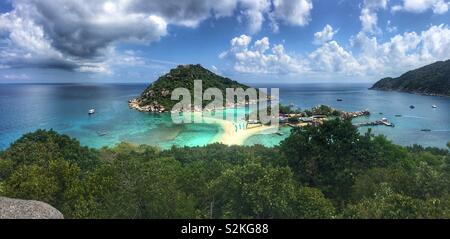 Spectacular view from the viewpoint in Koh Tao , Thailand Stock Photo
