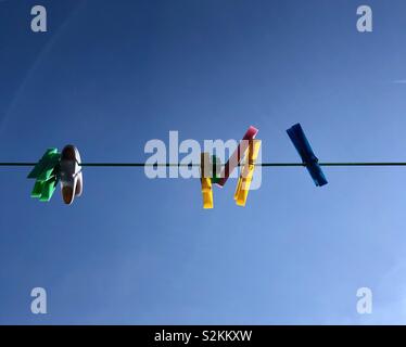 Clothes line spring cleaning 1 Stock Photo