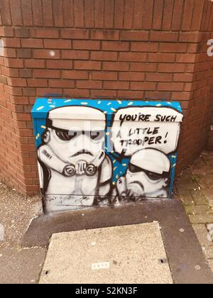 Star Wars Stormtrooper Street Art Graffiti in Brighton & Hove UK Stock Photo