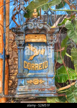 An old rusted mailbox. Stock Photo