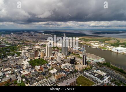 Downtown Mobile, Alabama riverside Stock Photo