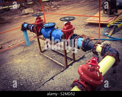 New pumps pipes and valves Stock Photo