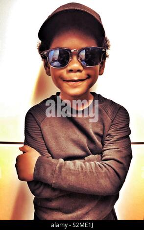 Why does my son look like Eazy-E today Stock Photo