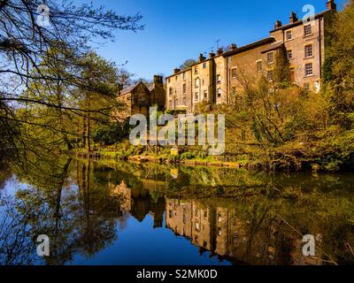 View of the River Derwent in Matlock Bath in the Derbyshire Peak District England UK Stock Photo