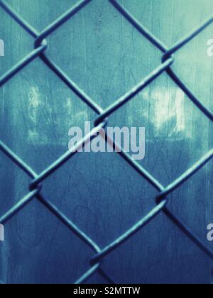 Abstract pattern behind fence close up Stock Photo