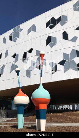 Nodding sculpture outside the Central Library, Calgary, Alberta, Canada. Stock Photo