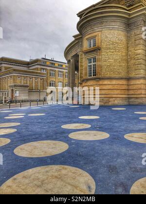 Spotted pavement in front of Convocation Hall on the University of Toronto downtown campus. Stock Photo