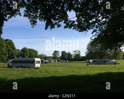 Day 2 of caravan dwellers occupying Eastville Park, Bristol. Stock Photo
