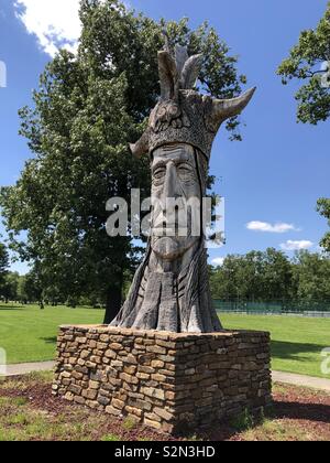 Wooden Statue in Paducah, Kentucky: Wacinton Stock Photo