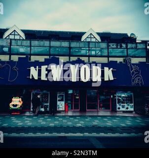 New York amusement arcade in Southend-on-Sea in the winter. Stock Photo