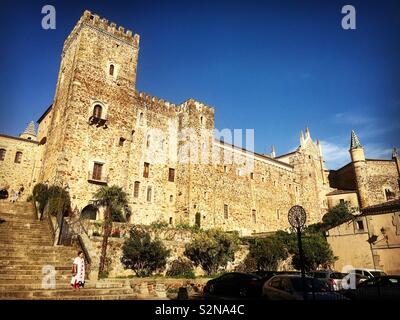 The royal monastery of Nuestra Señora de Guadalupe in Guadalupe, Caceres, Extremadura, Spain Stock Photo