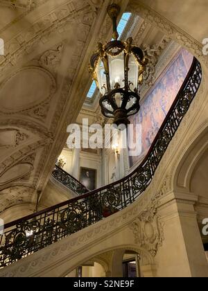 The grand staircase at The Vanderbilt summer cottage The Breakers in Newport, Rhode Island, USA Stock Photo