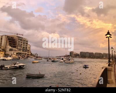 Amazing sunset in Malta! Stock Photo