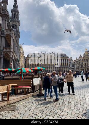 Brussels, Belgium: 29 May 2019: Afternoon at the Grand Place. Stock Photo