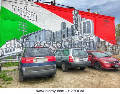Little Italy mural in Toronto, Canada. Stock Photo
