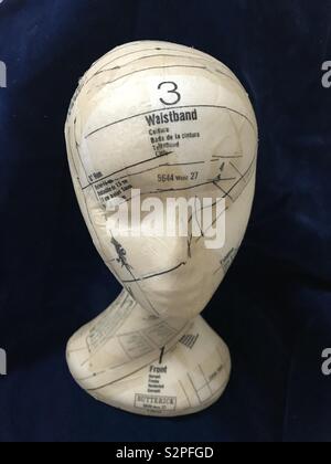 Vintage recycled mannequin head. Stock Photo