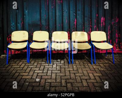 Five empty seats Stock Photo
