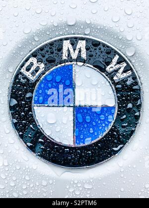 Close up of a BMW badge with rain drops Stock Photo - Alamy