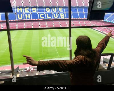 Camp Nou view from the Press Box Barcelona Stock Photo