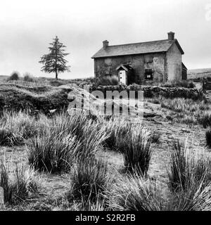 Nun’s Cross Farm, Dartmoor, Devon, England. Reputedly the most haunted house in Devon. Stock Photo