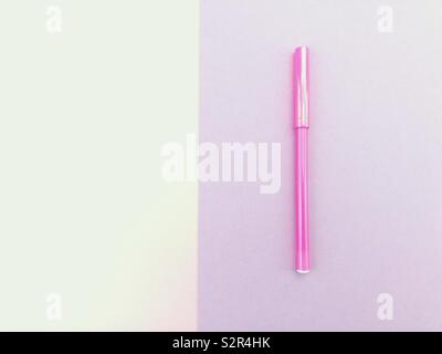 pink drawing pen on a blank surface Stock Photo