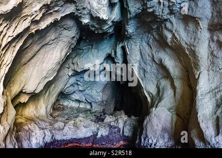 The Coral Grotto on the coast of the island of Capri Italy