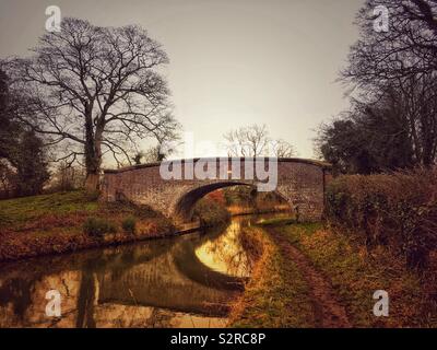 Bridge over Trent and Mersey canal in Cheshire Uk Stock Photo