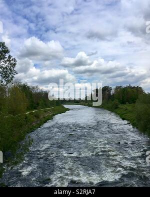Wertach river Stock Photo