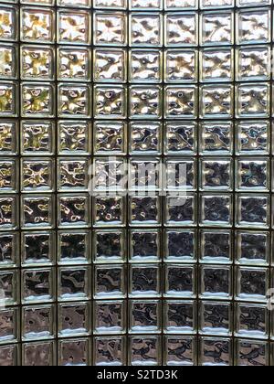 Clear glass block wall. Stock Photo