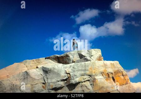 Okotoks erratic, quartzite rock, tourist attraction, Alberta, Canada Stock Photo