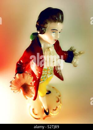 Vintage Frankenthal figurine of a young man Stock Photo