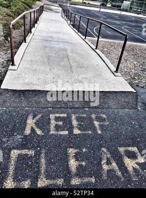 Keep Clear Walkway Stock Photo