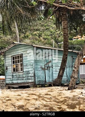 Beach Shack on Lower Bay Beach, Bequia St.Vincent and the Grenadines Stock Photo