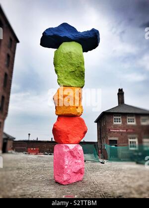 The Liverpool Mountain by Ugo Rondinone at the Liverpool Tate, Liverpool, England. Stock Photo
