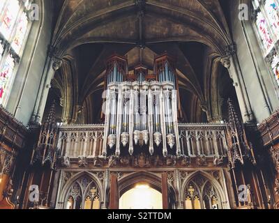 Ornate organ in church at Magdalen College, Oxford Stock Photo