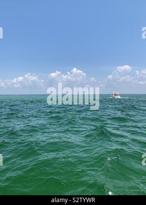 Beautiful emerald waters of the Gulf of Mexico. Some where along the ...
