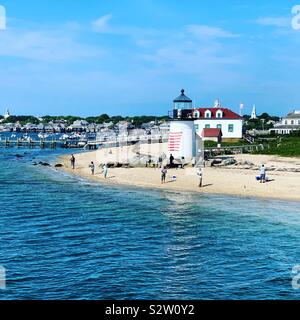 Brant Point Lighthouse, Nantucket, Massachusetts, United States Stock Photo