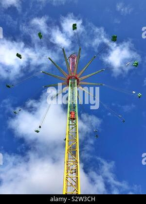 Star Flyer ride at Barry Island Pleasure Park, August 2019 Stock Photo