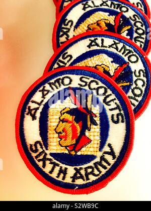 Vintage Alamo scouts, sixth army unit patch, World War II, USA Stock Photo