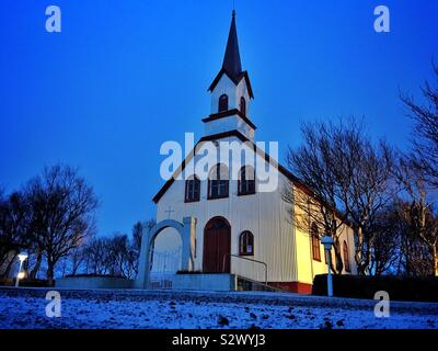 Church at Kotstrandarkirkja, Iceland during the winter Stock Photo