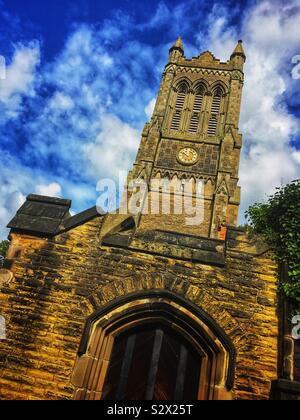 Clock tower Christ church in Crewe Cheshire Uk Stock Photo