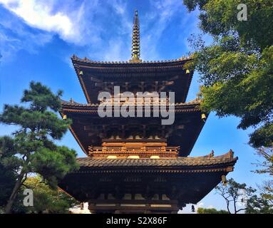 Japanese pagoda in the Toshogu Shinto shrine at Sannai near Nikko in Tochigi Prefecture Japan Stock Photo