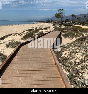 Walkway, Carpinteria State Beach, Carpinteria, California, United States Stock Photo