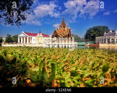 Floating pavilion at Bang pa-in Royal Palace, the Kings summer residence in Thailand Stock Photo