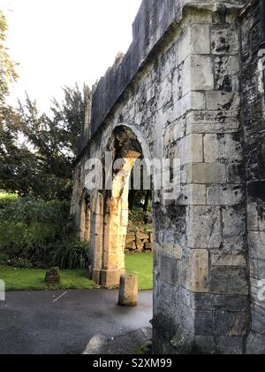 Part of the St. Mary’s Abbey wall, York Museum gardens, North Yorkshire, England Stock Photo