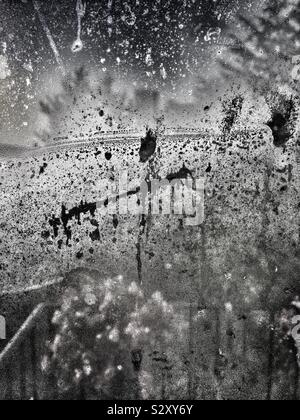 Patterns in condensation on a window Stock Photo